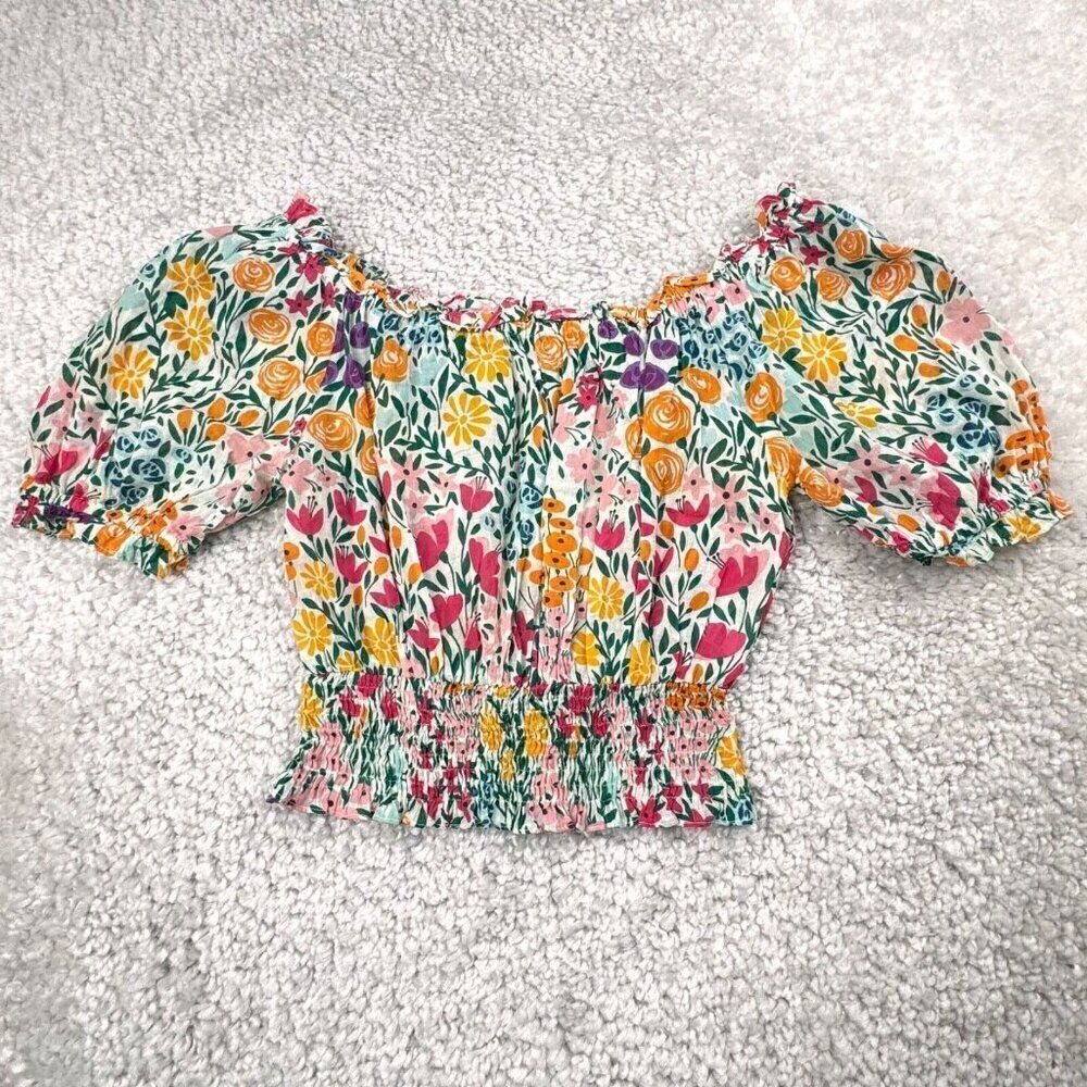 Olivia James The Label Floral Crop Off The Shoulder Top